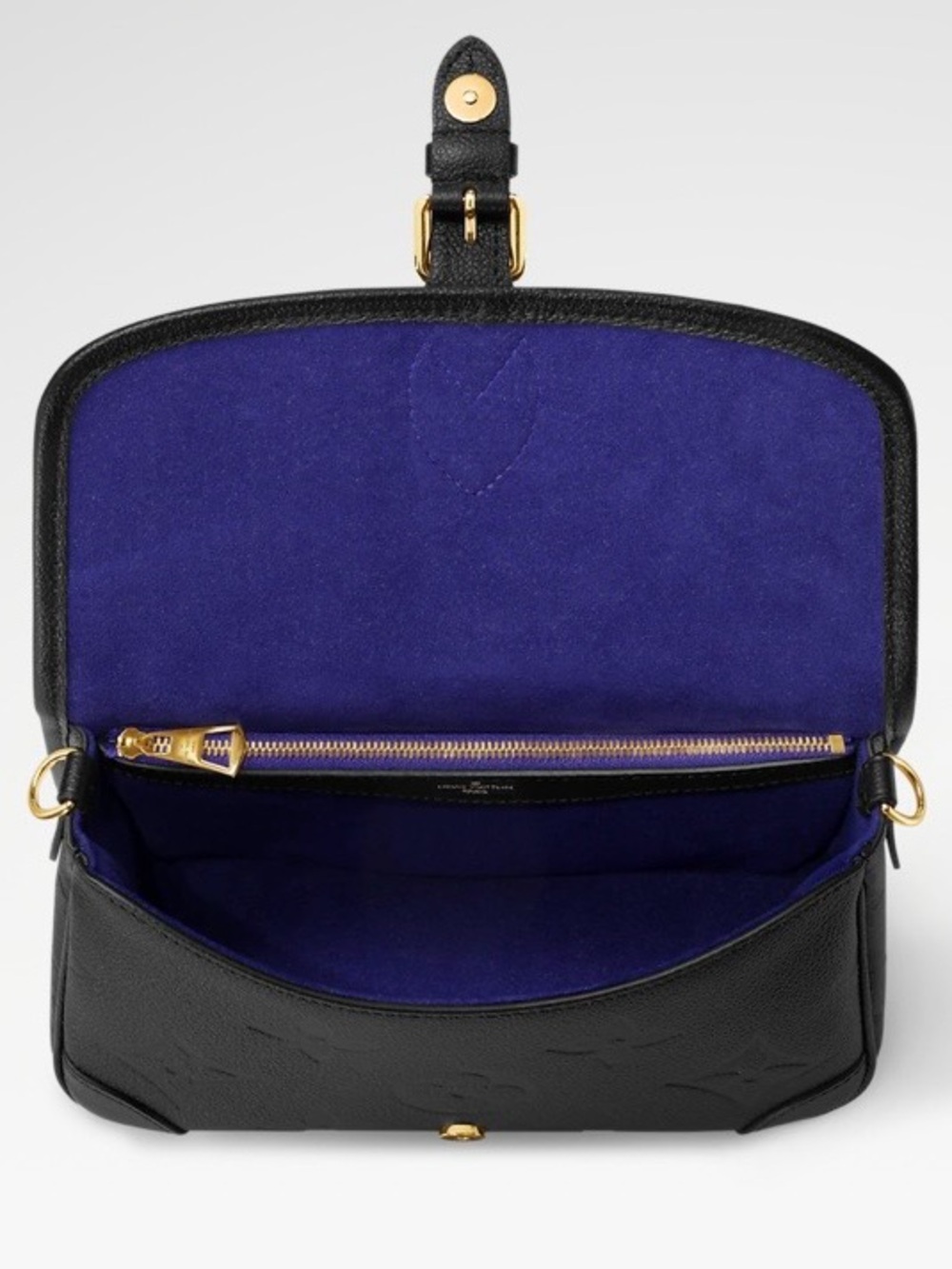 $2950 Louis Vuitton “Diane” Black Embossed Monogram Shoulder Bag w/Gold Hardware - Picture 3 of 11